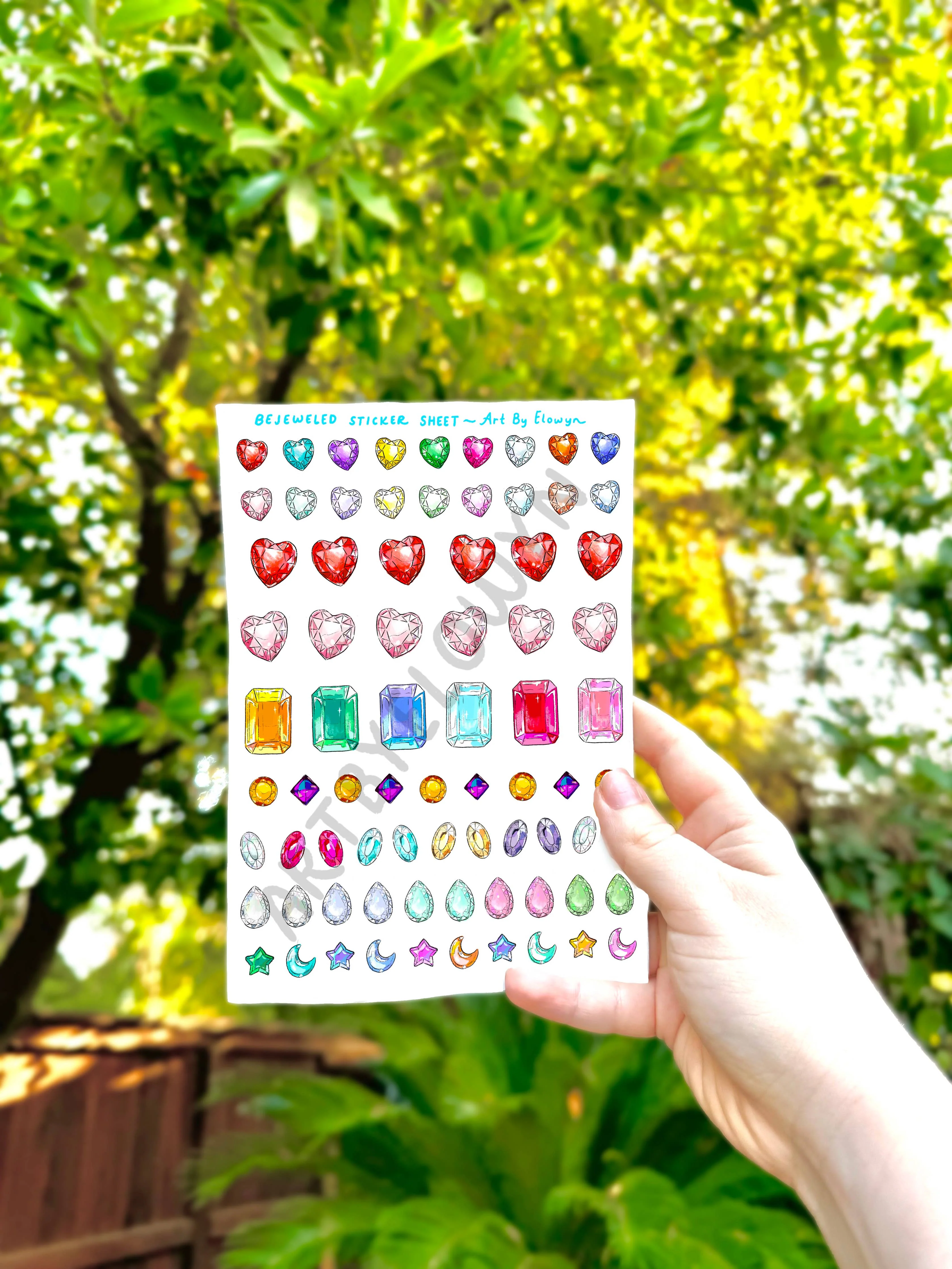 Art By Elowyn Bejeweled Rhinestones - 5" x 7" Stickers Sheet - Image 2