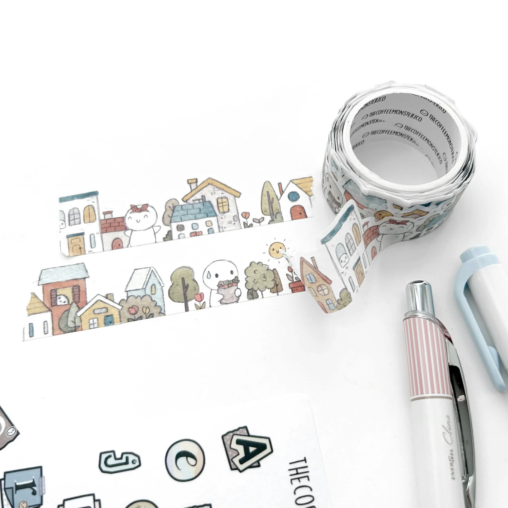 TheCoffeeMonsterzCo Die-Cut Washi Tape - 24mm - A Sunny Neighbourhood