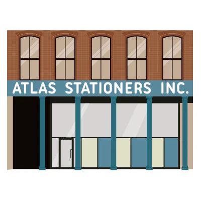 Atlas Stationers Sticker - Crispy Storefront - Image 3