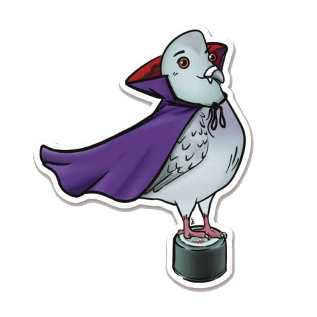 Atlas Stationers Sticker - Vampire Pigeon - Image 2