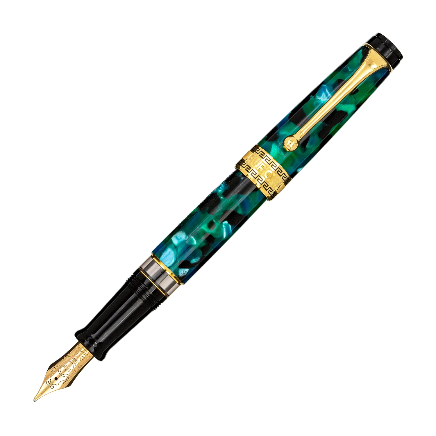 Aurora Optima Auroloide Fountain Pen - Emerald with Gold Trim (Doorbuster) - Image 6