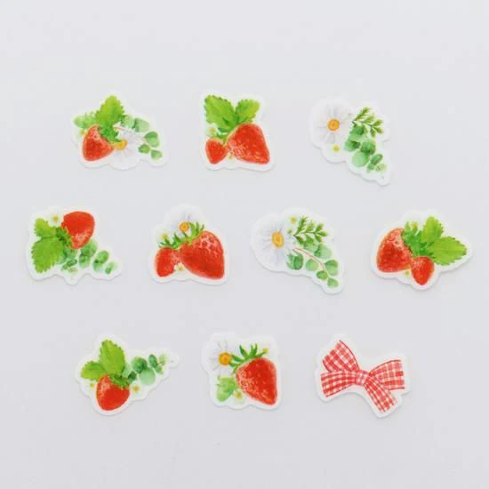 Bande Washi Tape Sticker Rolls - Strawberry Wreath - Image 3