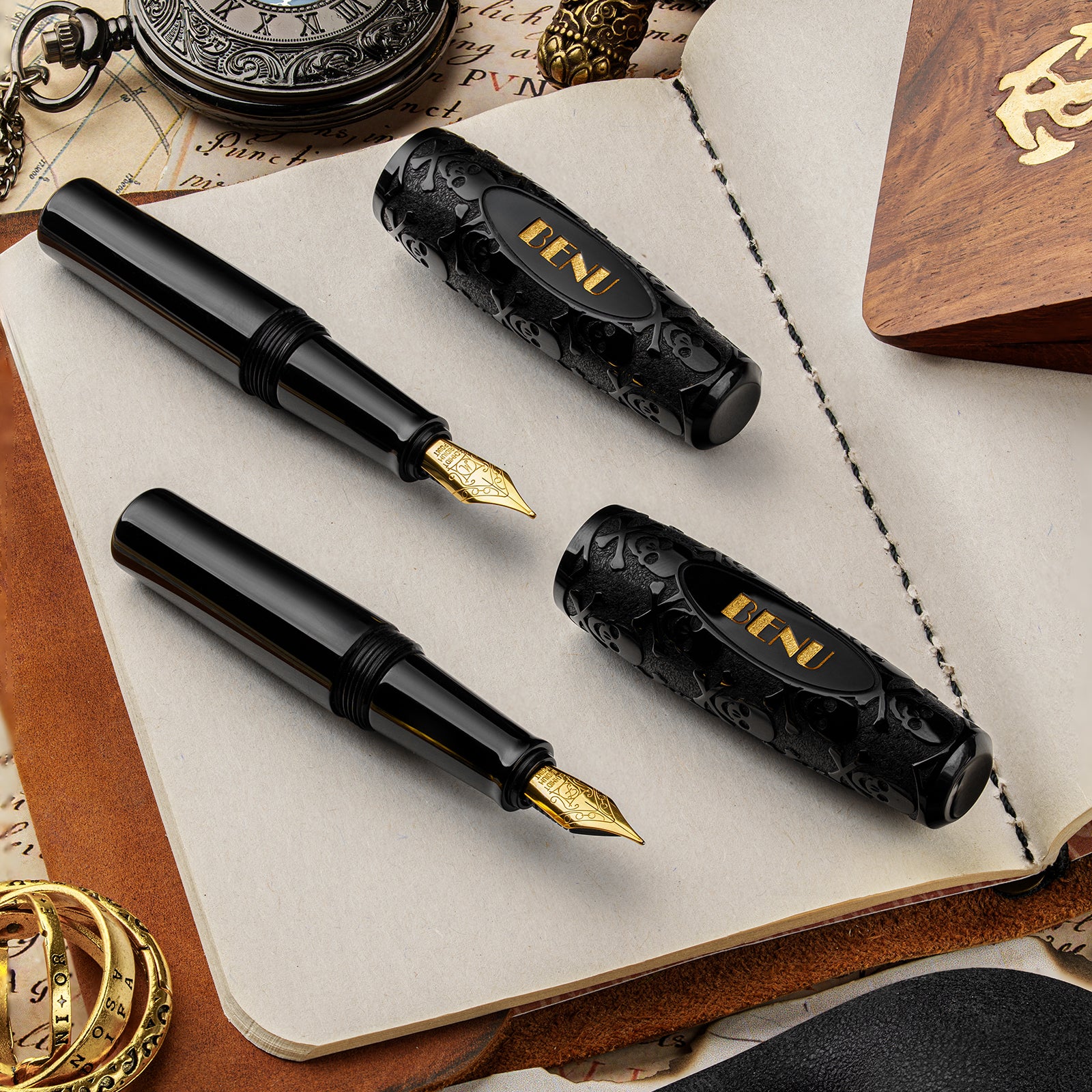 Benu Pixie Fountain Pen - Jolly Roger - Black - Image 4