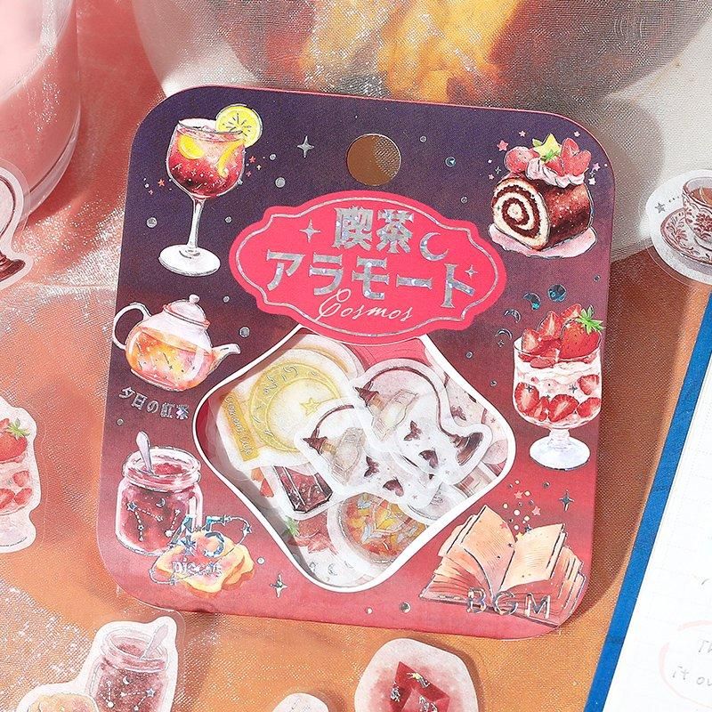 BGM Planner Sticker Flakes - Coffee a la mode - Akaneiro Sunset - Image 5