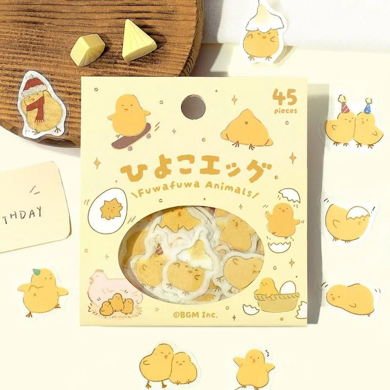 BGM Planner Sticker Flakes - Fuwafuwa Animals - Chick Egg - Image 6