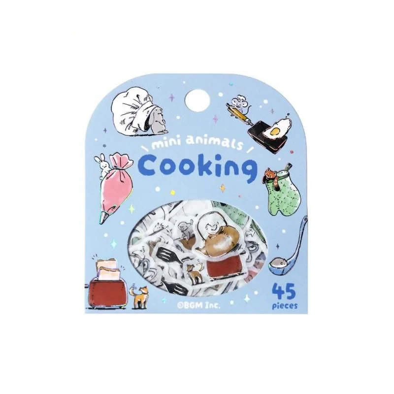 BGM Planner Sticker Flakes - Mini Mini Animals - Cooking - Image 2