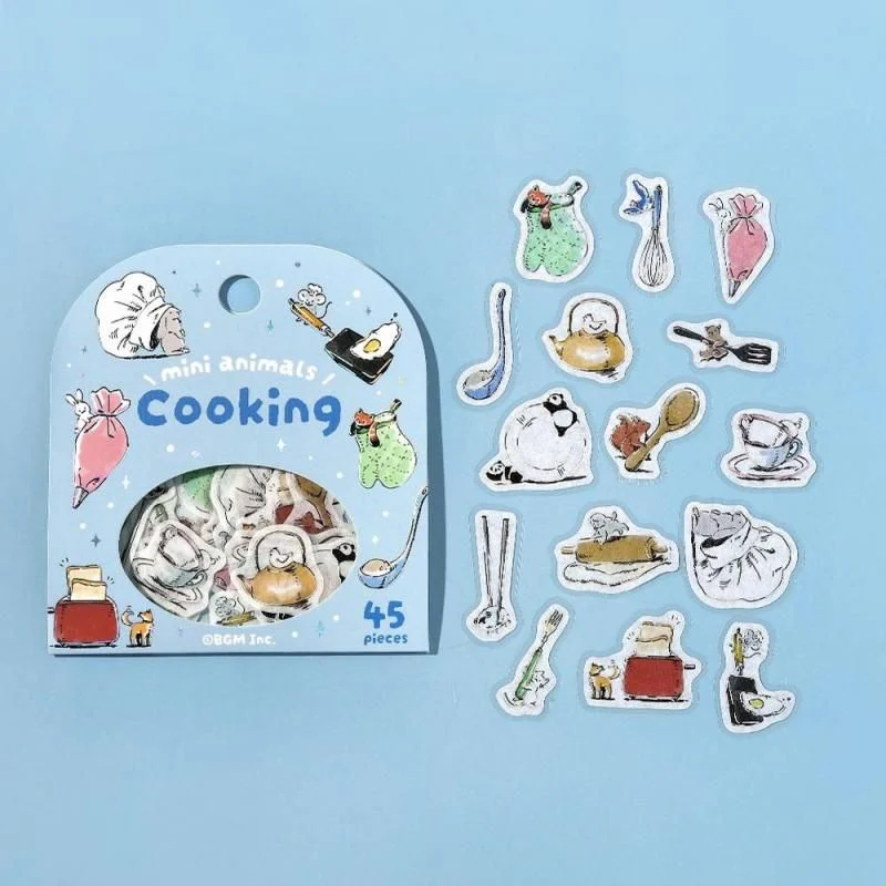 BGM Planner Sticker Flakes - Mini Mini Animals - Cooking - Image 3