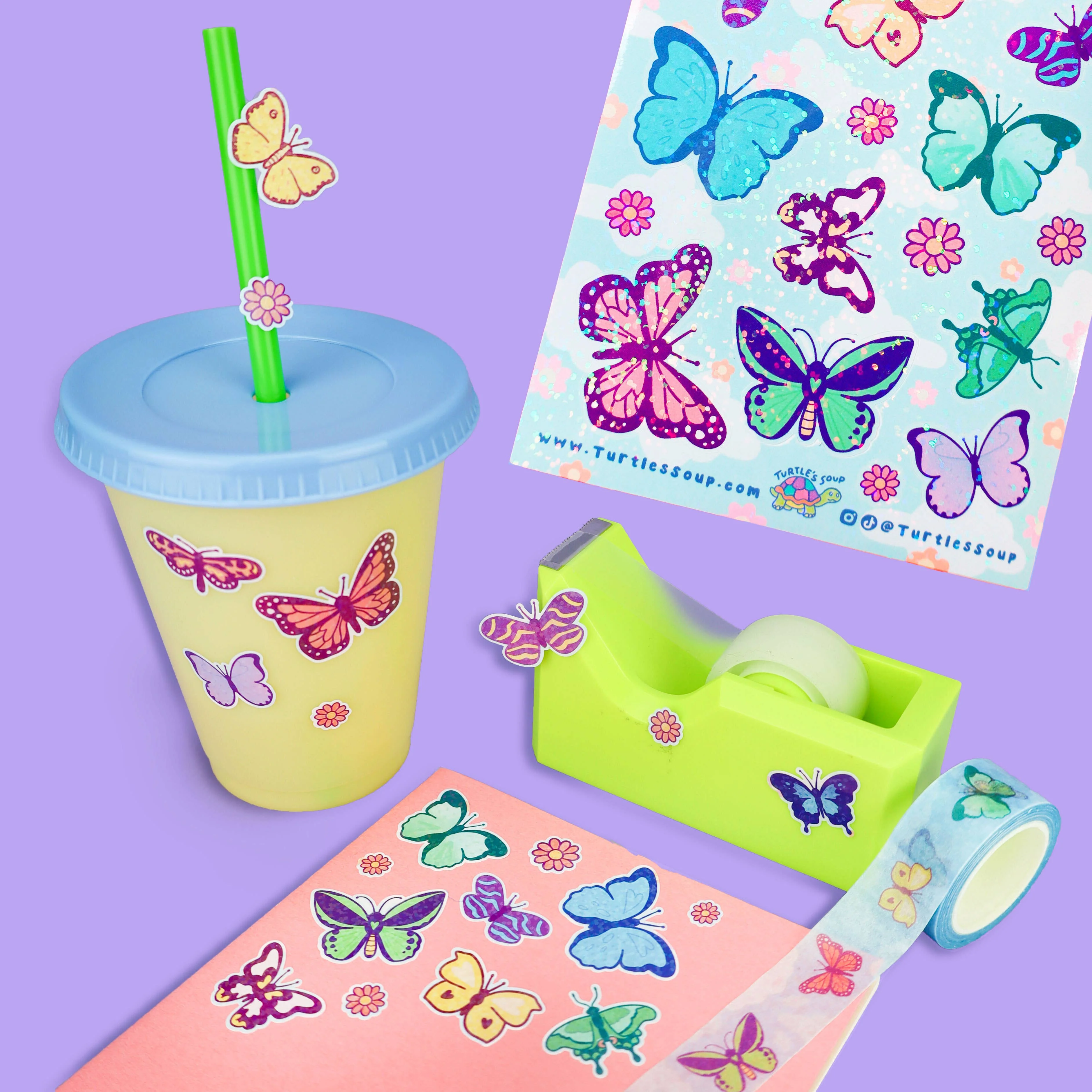 Butterflies and Moths Vinyl Sticker Sheet - Image 2