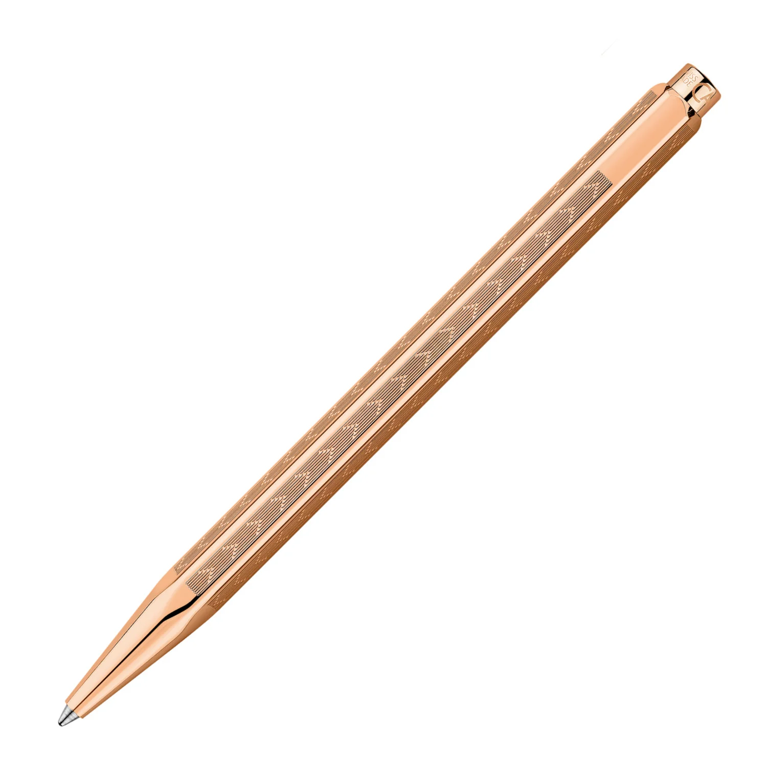 Caran d'Ache 849 Ecridor Gold Ballpoint Pen - Chevron Rose - Image 5
