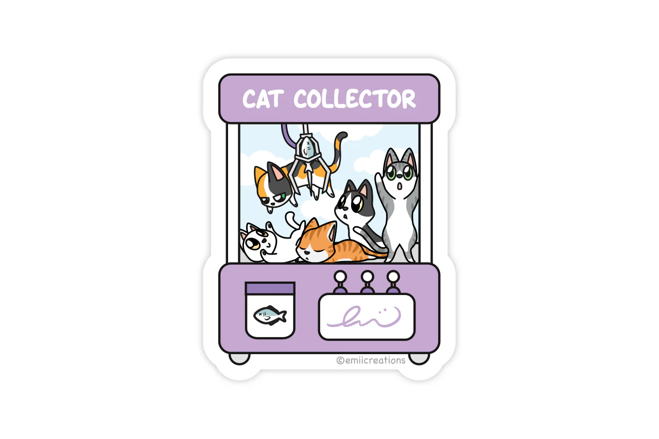 Emii Creations Claw Machine with Cats Sticker - Image 2