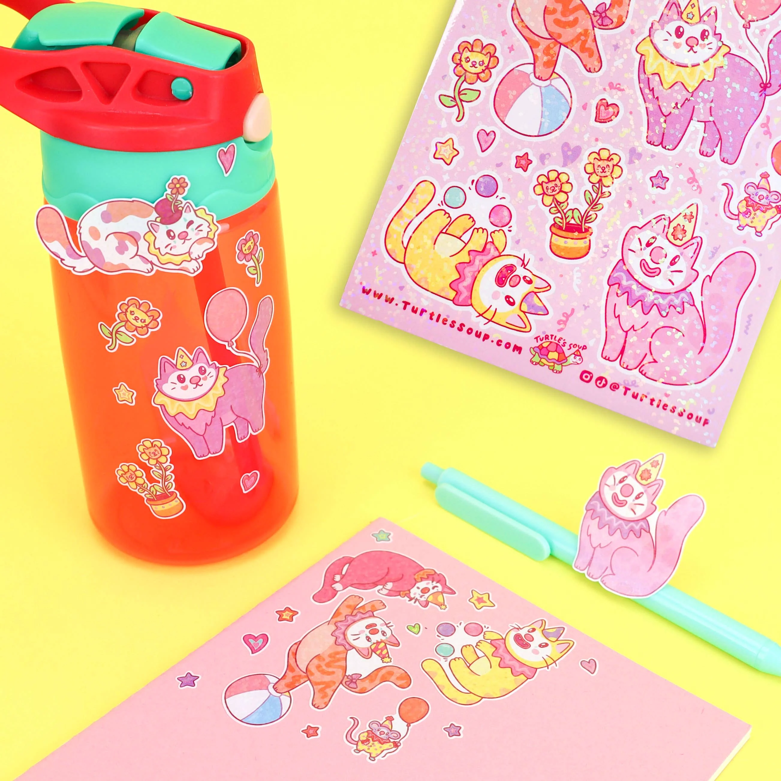 Clown Cats Vinyl Sticker Sheet - Image 3
