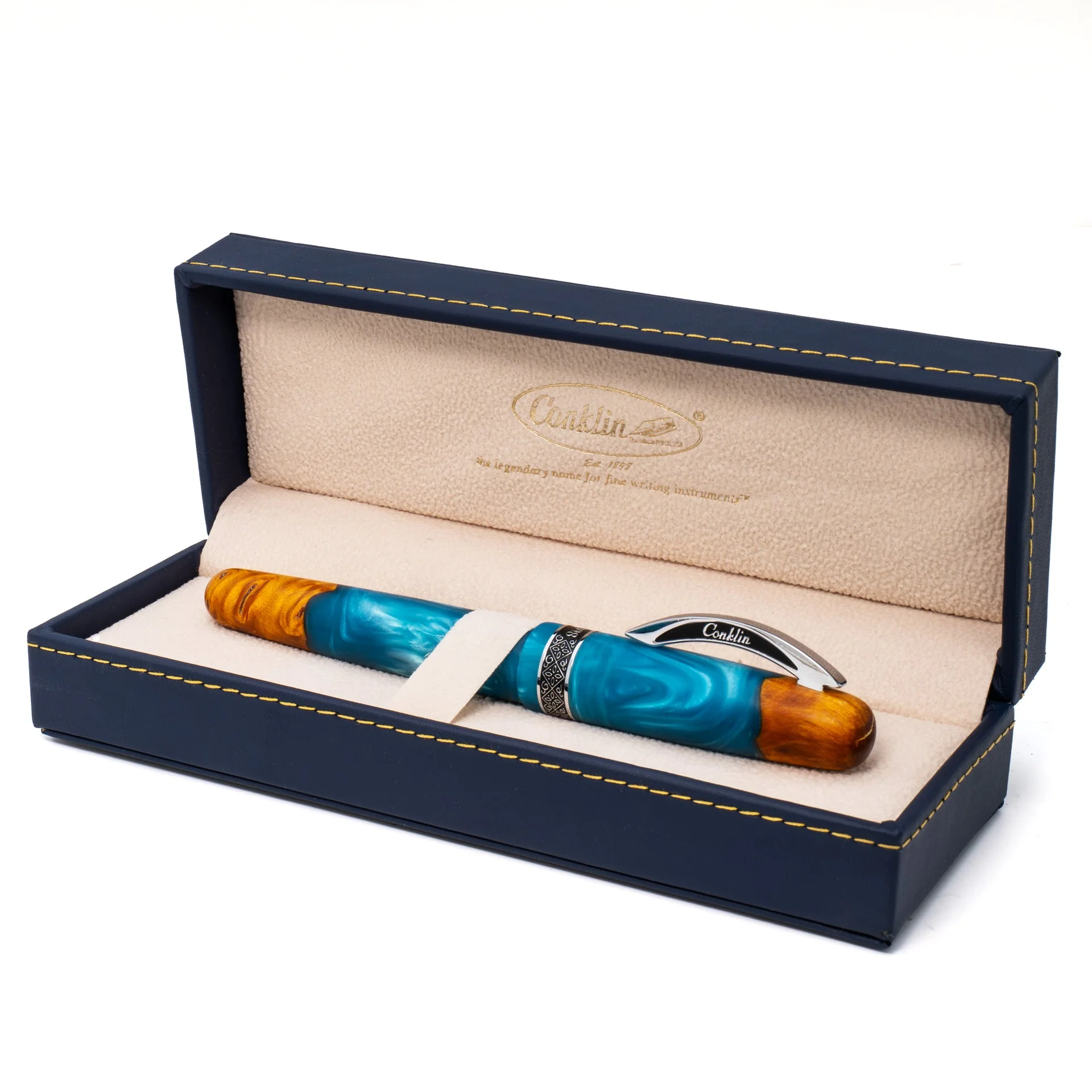 Conklin 1898 Spectra Fusion Fountain Pen - Blue Chrome (Limited Edition) - Image 6