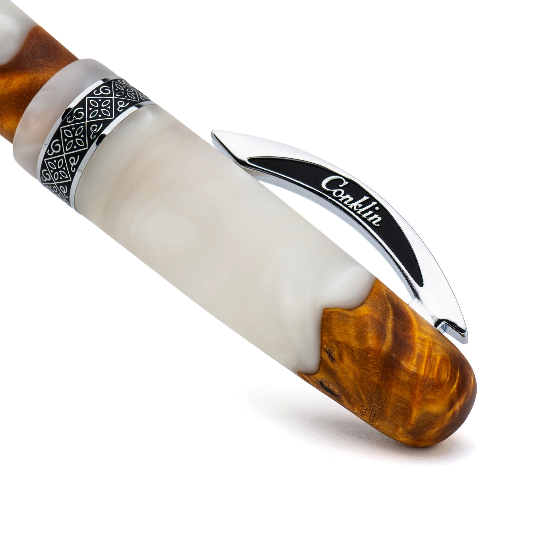 Conklin 1898 Spectra Fusion Rollerball Pen - White Chrome (Limited Edition) - Image 3