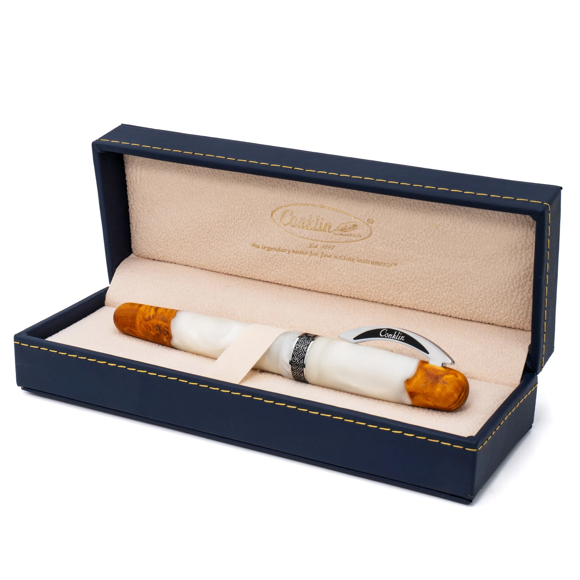 Conklin 1898 Spectra Fusion Rollerball Pen - White Chrome (Limited Edition) - Image 5