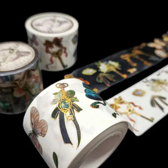 CoraCreaCrafts Washi Tape - Transparent Raised Foil - Keys - Image 4