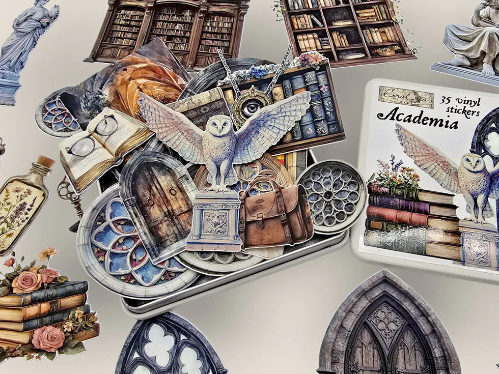 CoraCreaCrafts Academia Sticker Tin Box - Image 2