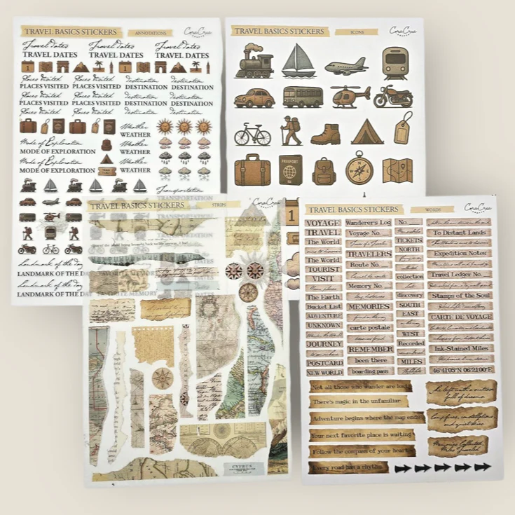 CoraCreaCrafts Travel Basic Stickers - Image 5
