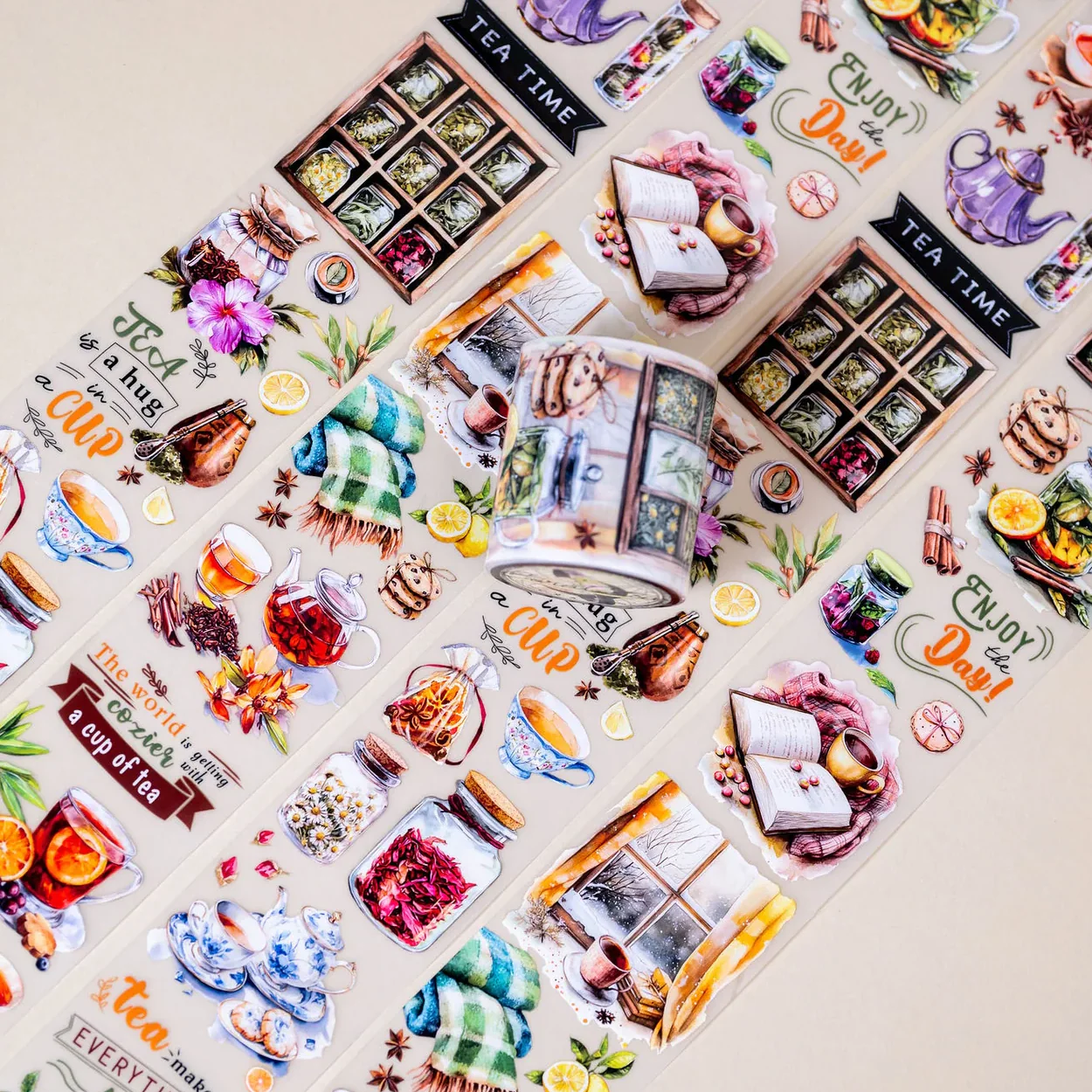 CoraCreaCrafts Washi Tape - Transparent - Tea Lover - Image 2