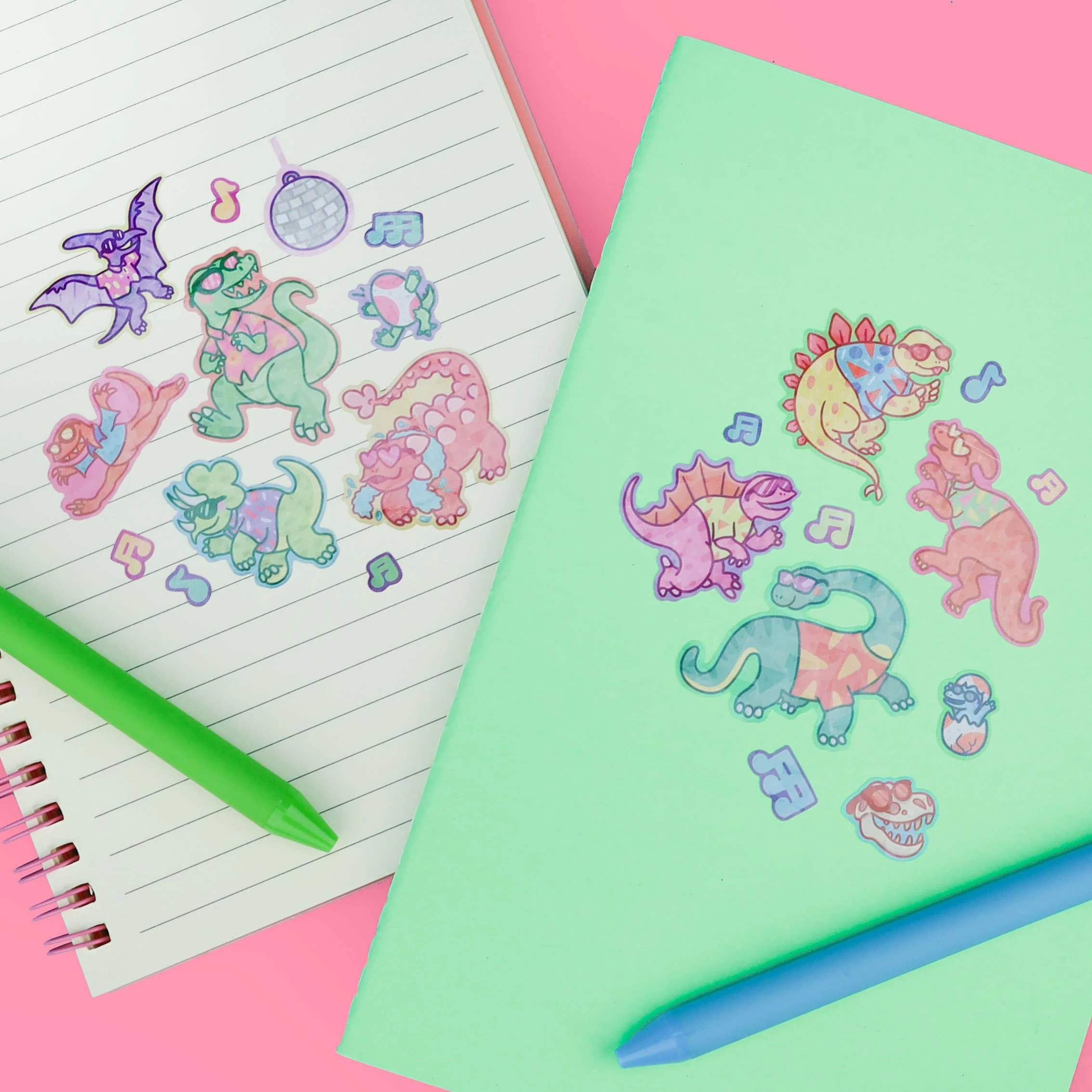 Dancing Dinos Vinyl Sticker Sheet - Image 3