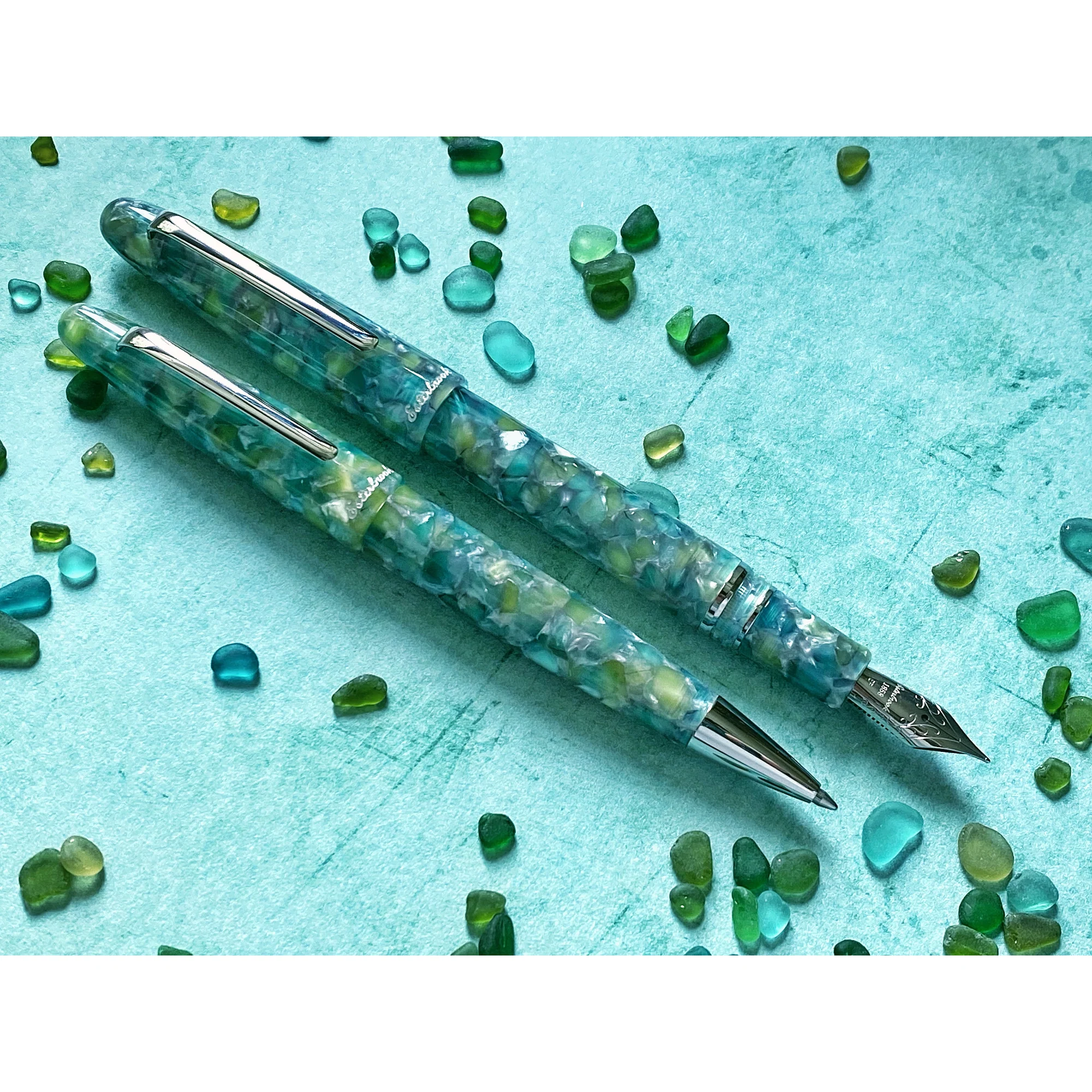 Esterbrook Estie Fountain Pen - Sea Glass w/ Silver Trim - Image 5