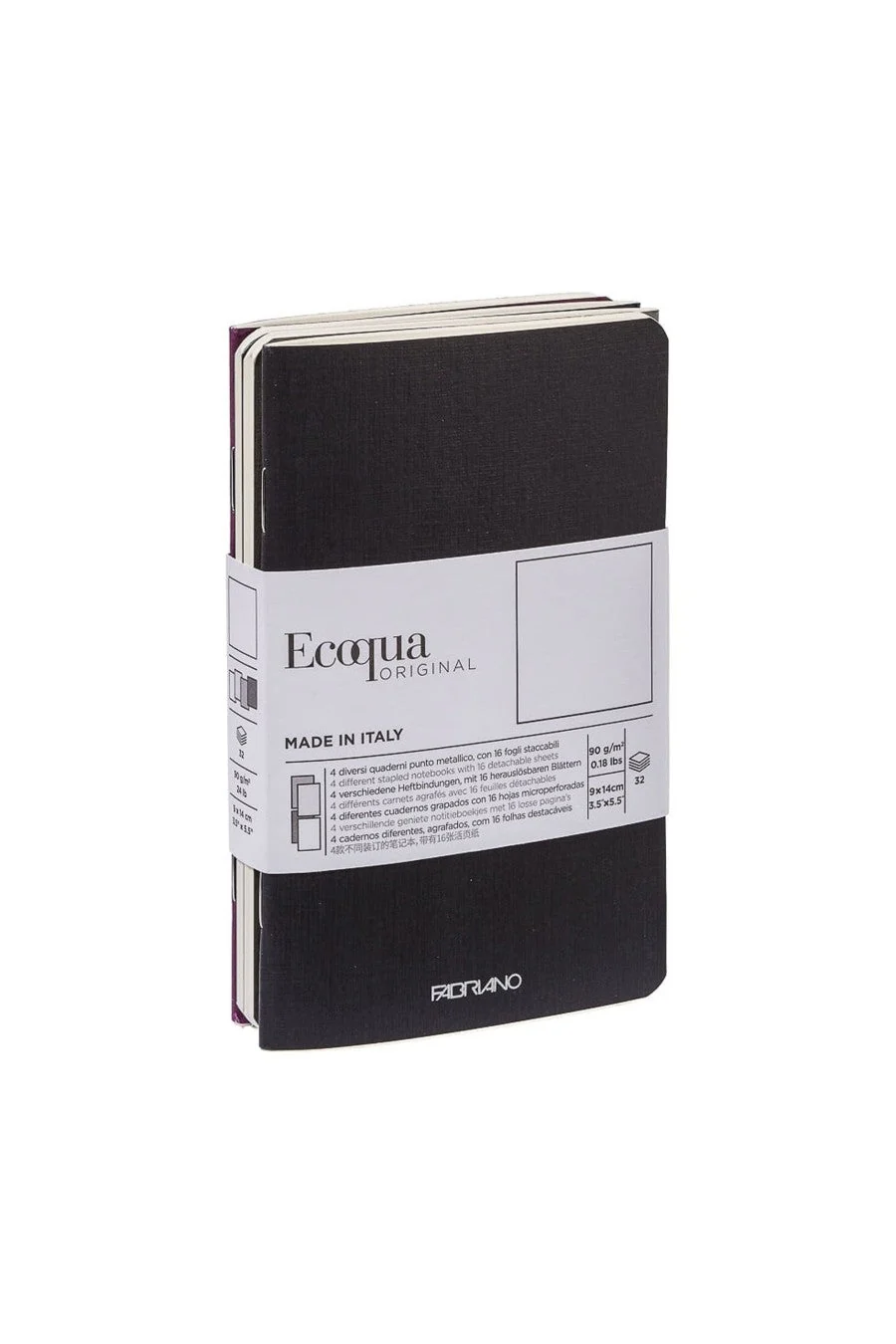 Fabriano Ecoqua Pocket-Sized Notebook - 4 Notebook Pack