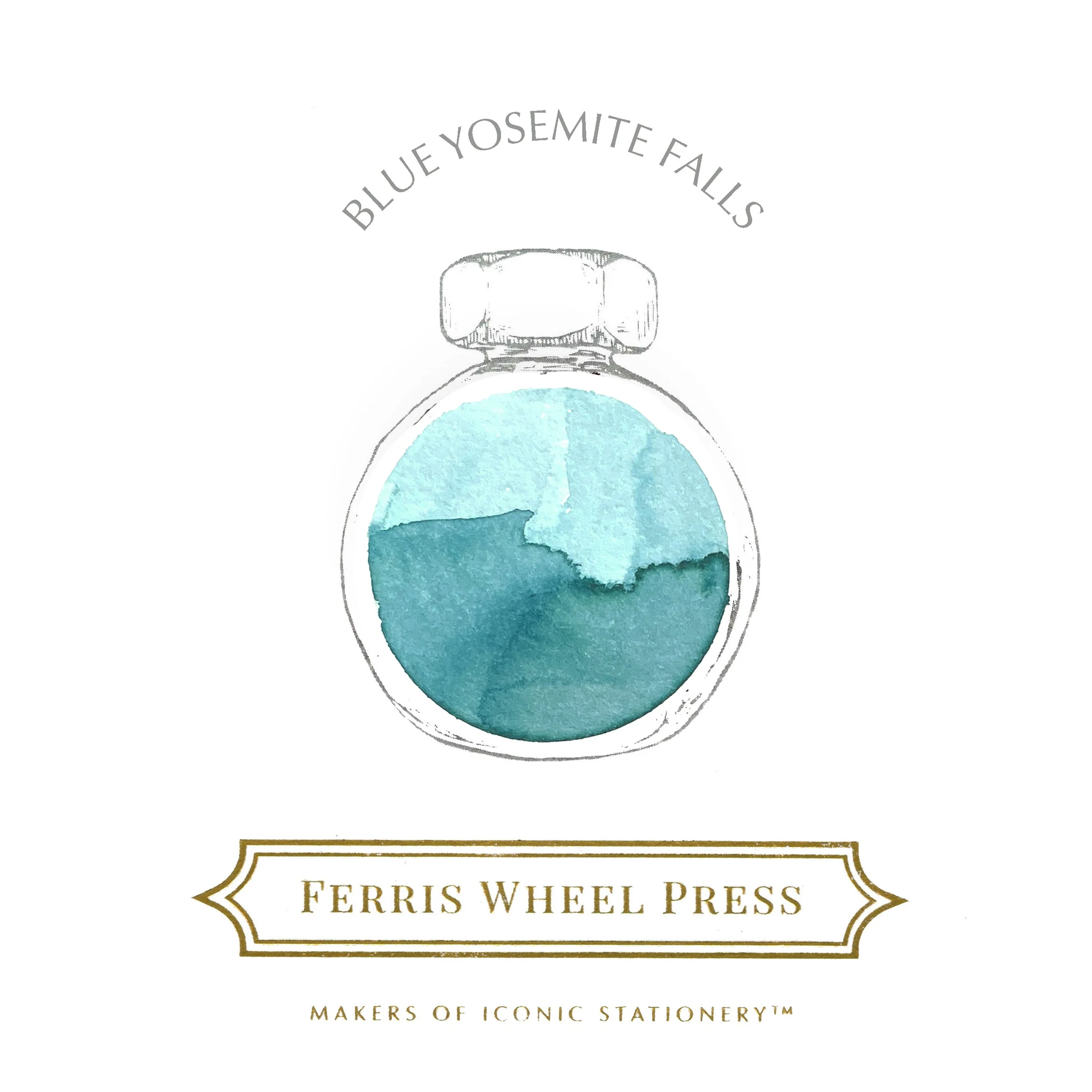 Ferris Wheel Press Blue Yosemite Falls - 38ml bottled Ink - Image 3