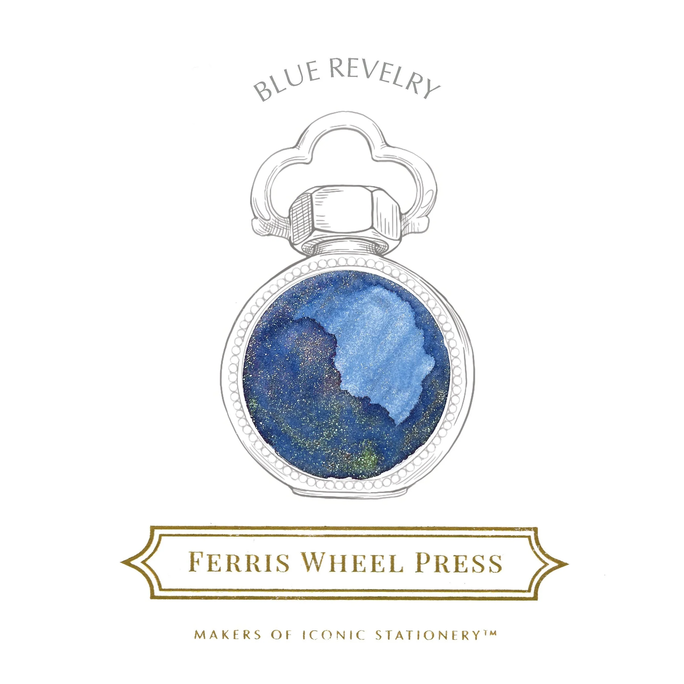 Ferris Wheel Press - Blue Revelry - 38ml Bottled Ink (Special Edition) - Image 3