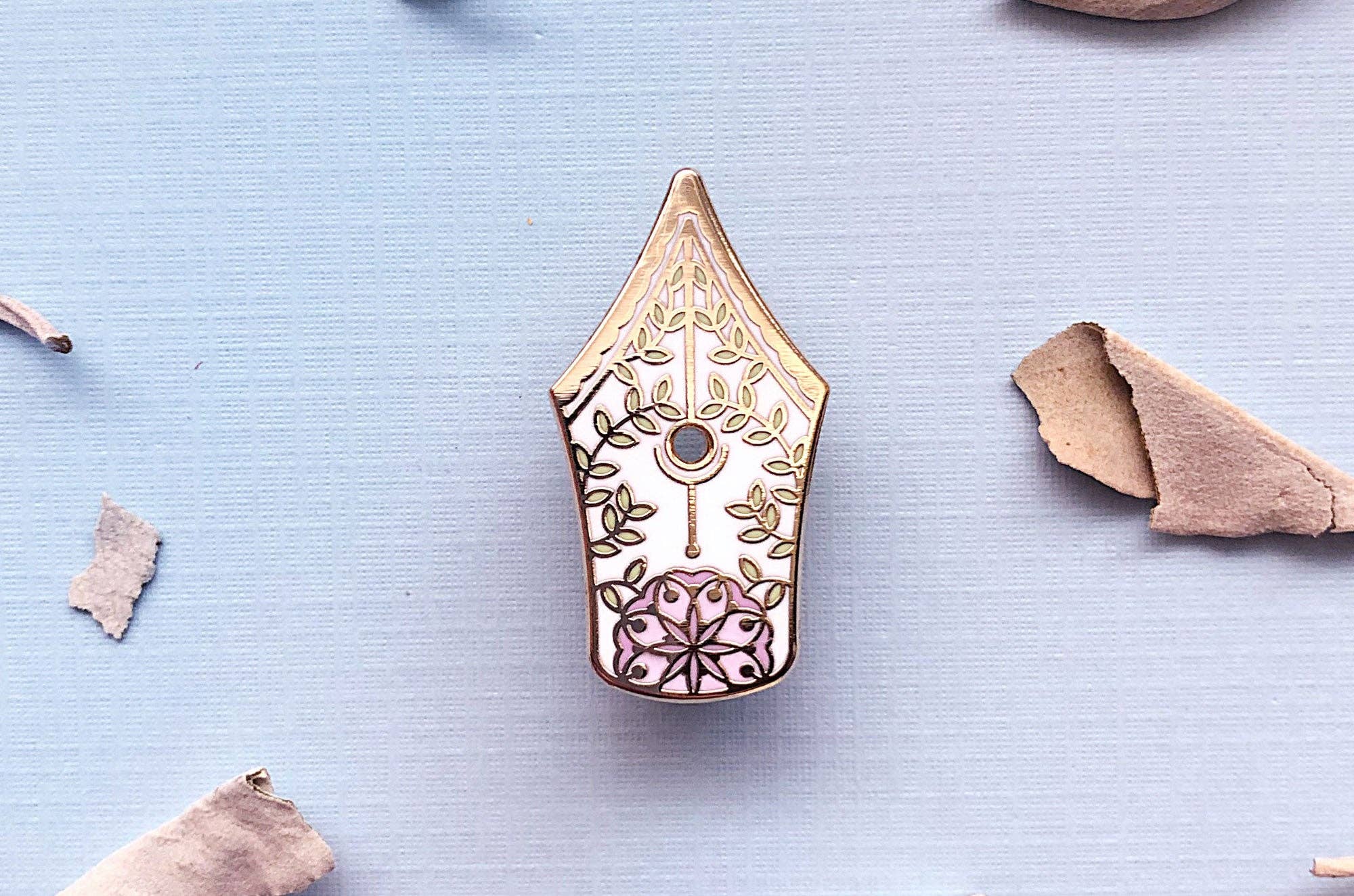 Floral Fountain Pen Enamel Pin - Image 8
