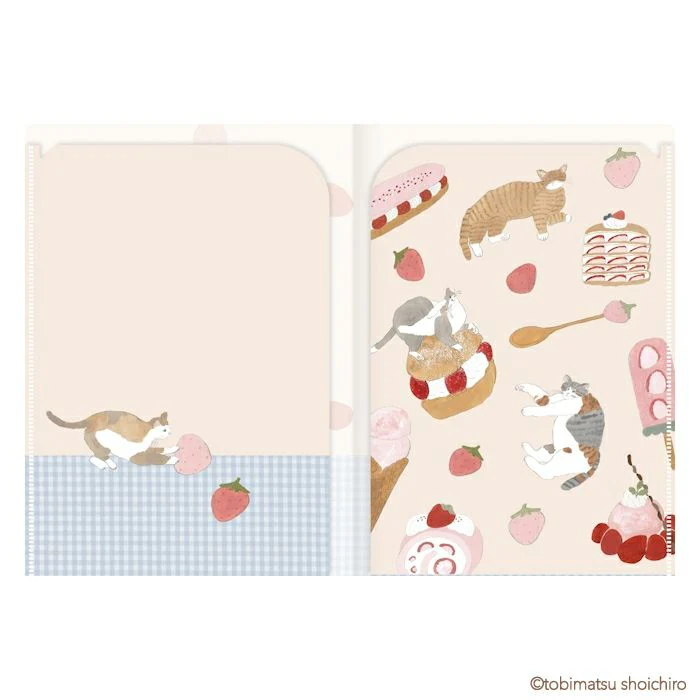Furukawashiko A5 Clear File - Strawberry Sweets - Image 3