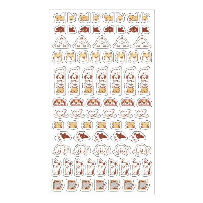 Furukawashiko Daily Seal Planner Sticker Sheet - Watashi Biyori - Hyokkori Dog - Image 2