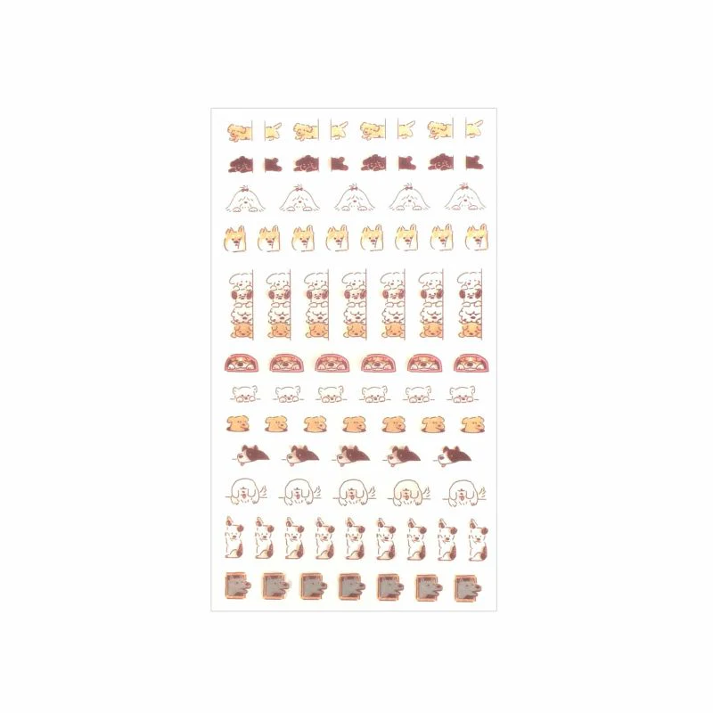Furukawashiko Daily Seal Planner Sticker Sheet - Watashi Biyori - Hyokkori Dog - Image 3