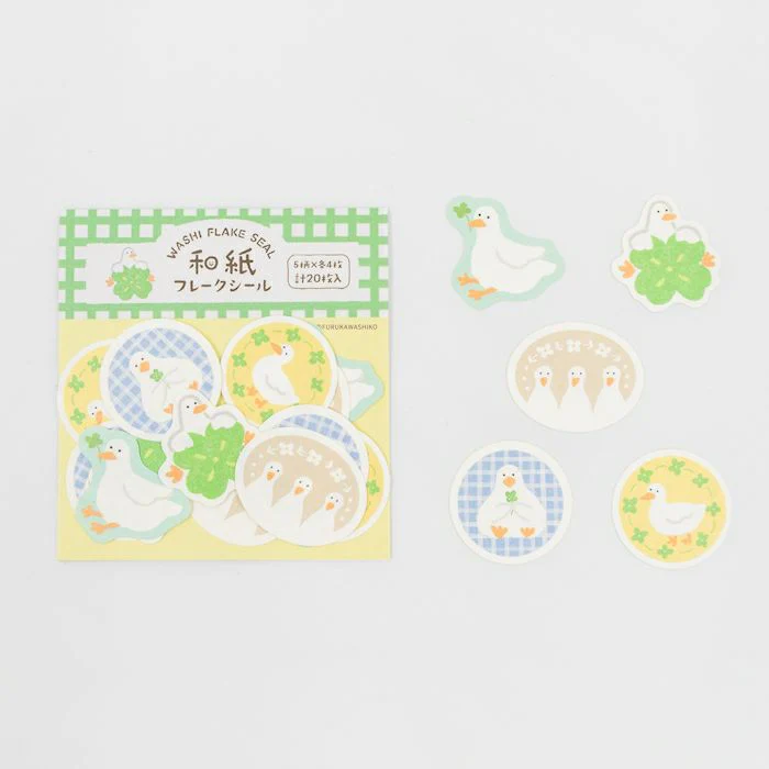 Furukawashiko Flake Stickers - Clover and Ducks - Image 2