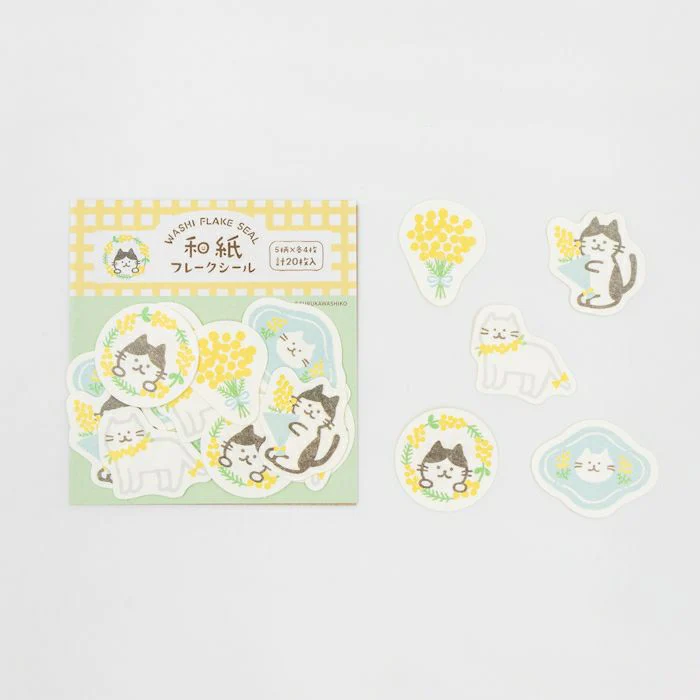 Furukawashiko Flake Stickers - Mimosa Cat - Image 2