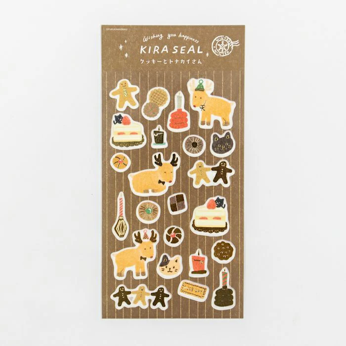 Furukawashiko Foil Sticker Sheet - Cookies and Reindeer - Image 2