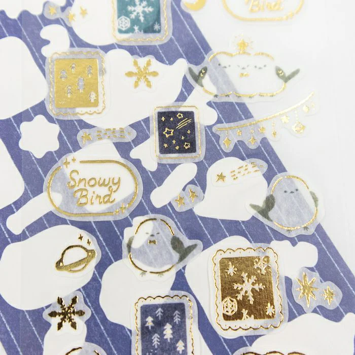 Furukawashiko Foil Sticker Sheet - Star and Bird - Image 3