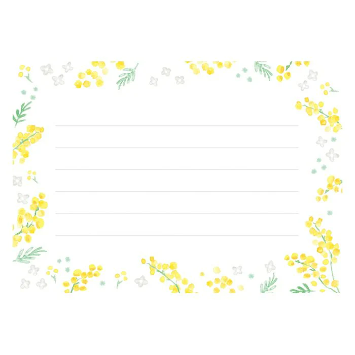 Furukawashiko Mini Horizontal Letter Set - Mimosa and White Flowers - Image 4