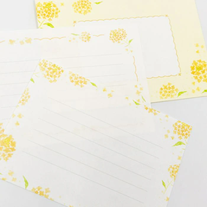 Furukawashiko Mini Horizontal Letter Set - Nanohana Flowers - Image 6