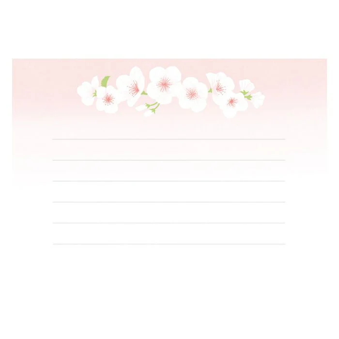 Furukawashiko Mini Horizontal Letter Set - White Sakura - Image 4