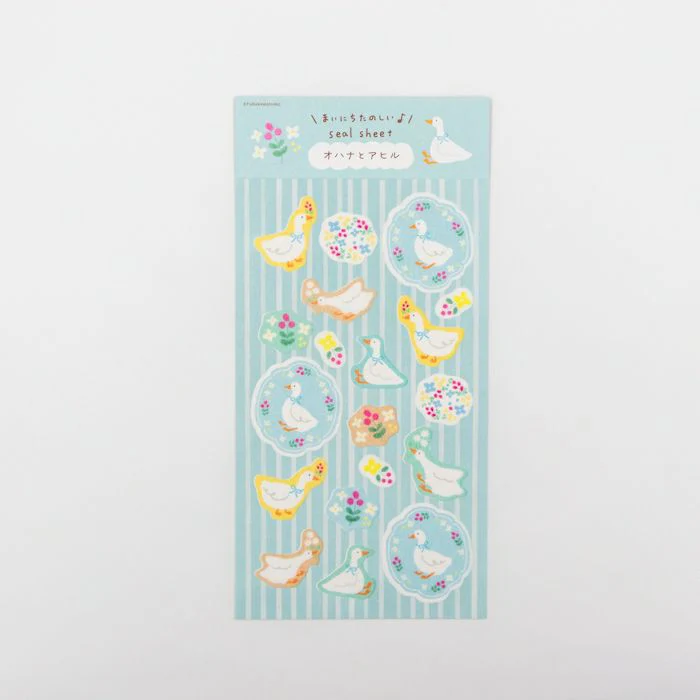 Furukawashiko Sticker Sheet - Flowers and Ducks - Image 2