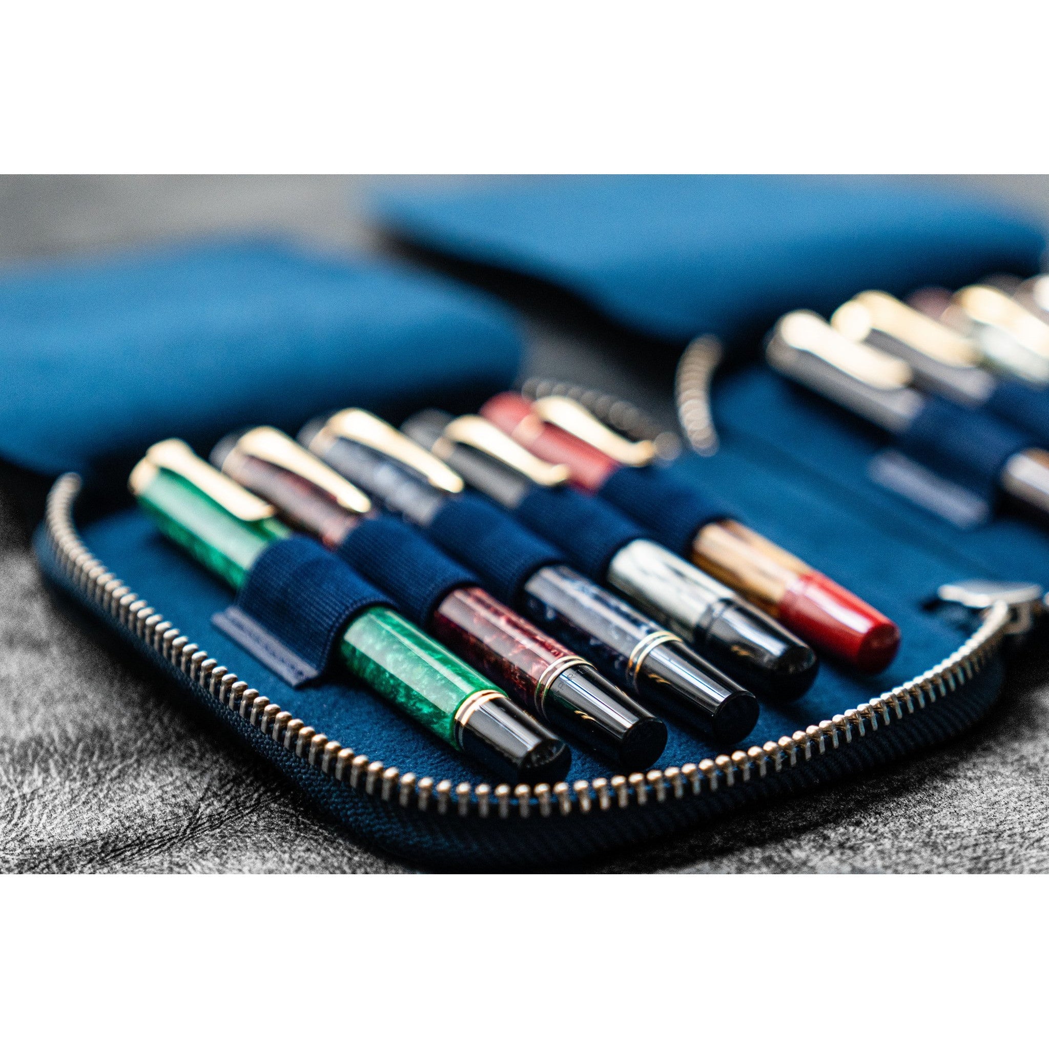 Galen Leather 10 Pen Zipper Case - Image 19