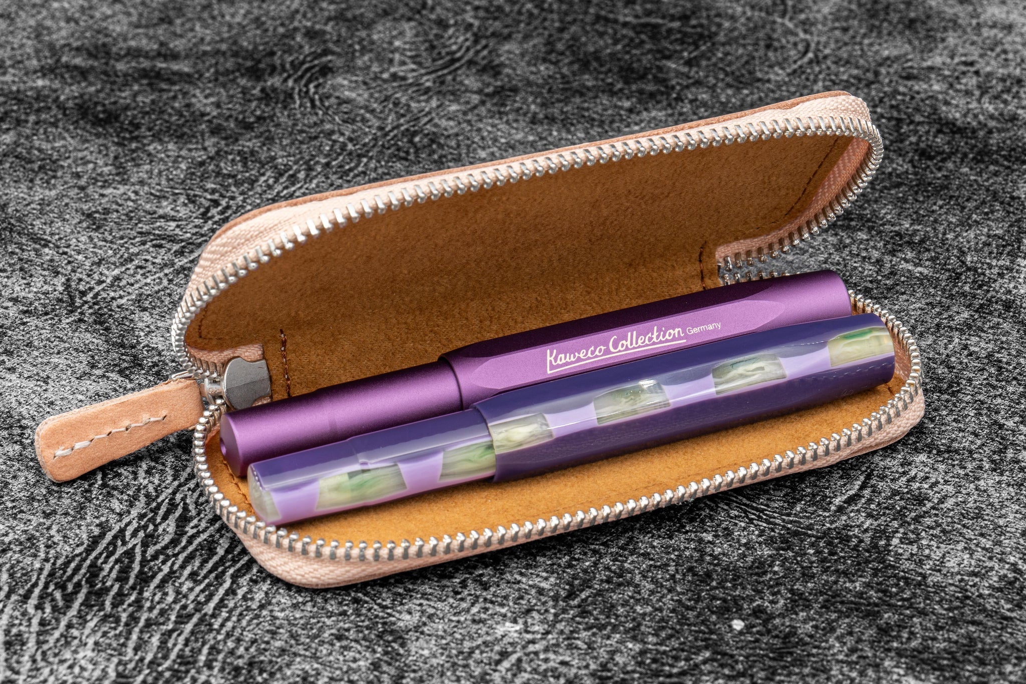 Galen Leather Double Pen Case for Pocket Pen - Image 15