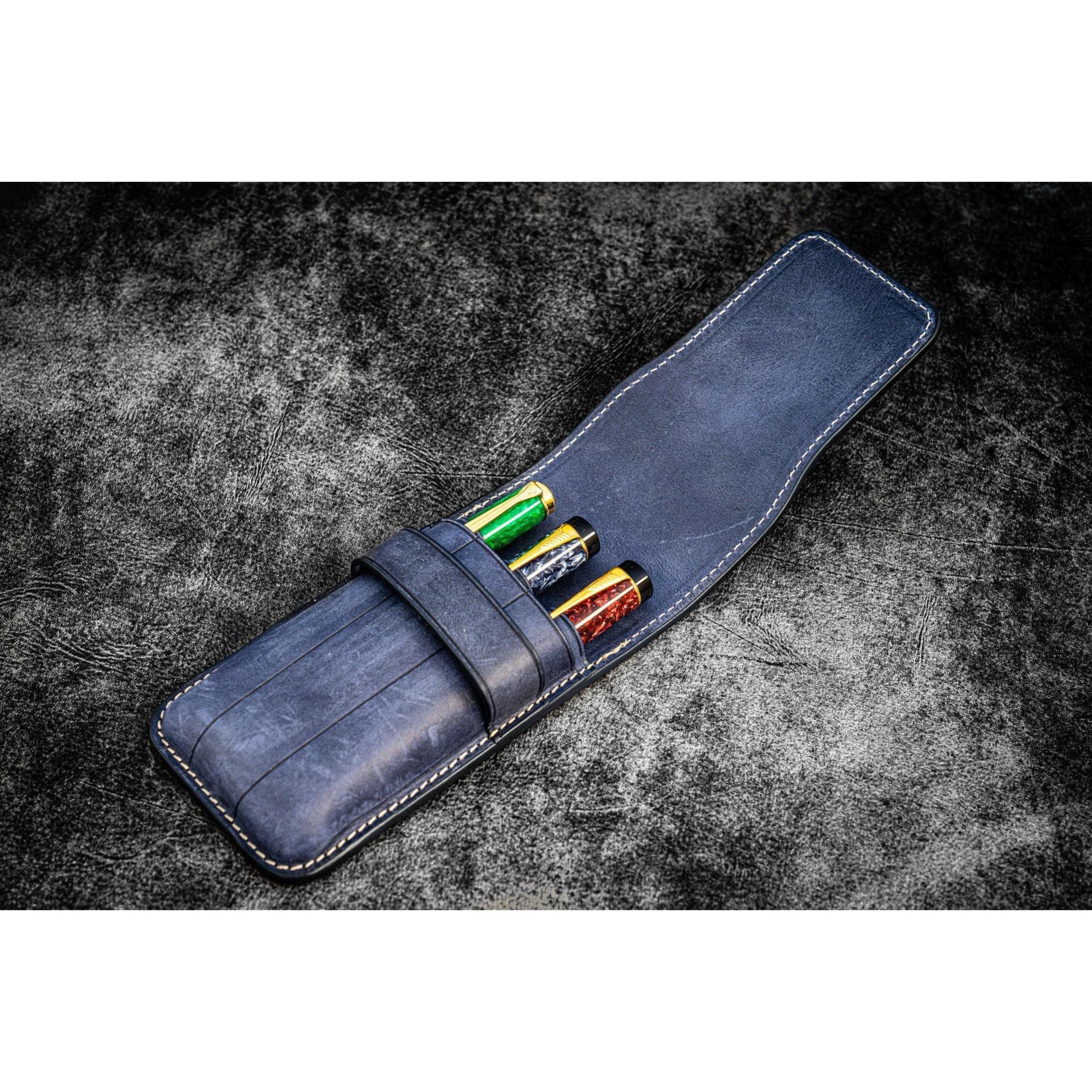 Galen Leather 3 Pen Flap Case - Image 16