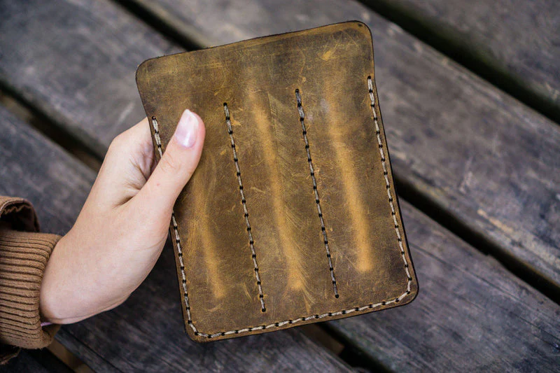 Galen Leather Triple Fountain Pen Case / Pen Pouch - Image 3
