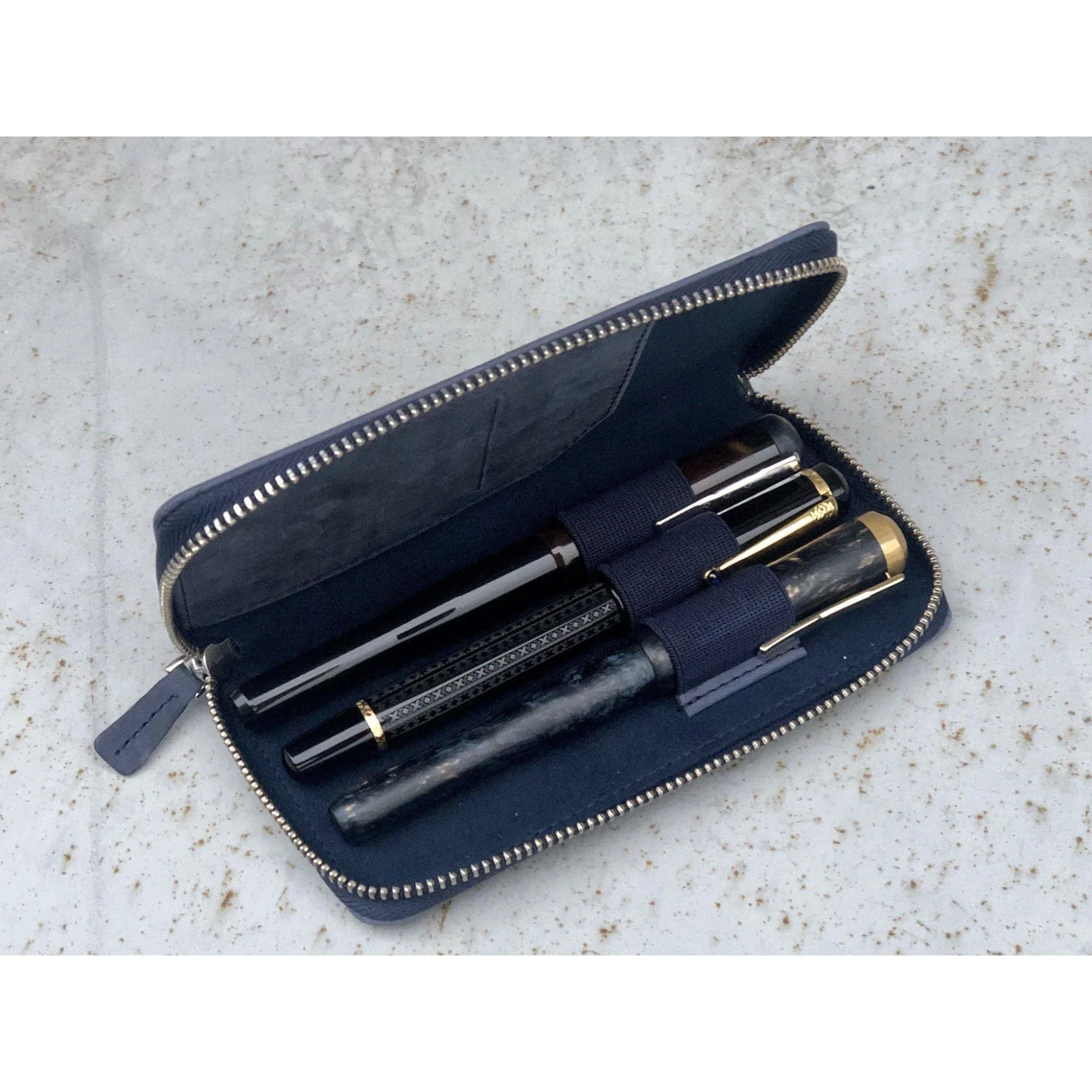 Galen Leather 3 Pen Zipper Case - Image 22