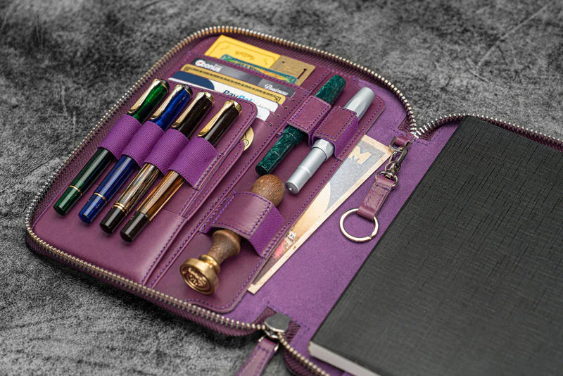 Galen Leather Zipped A5 Notebook Folio - Image 46