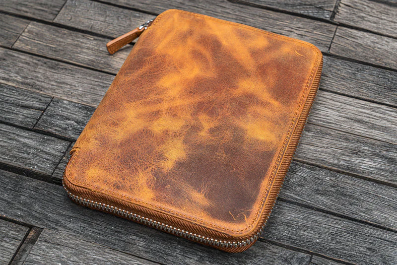 Galen Leather Zipped B6 Notebook Folio - Image 6