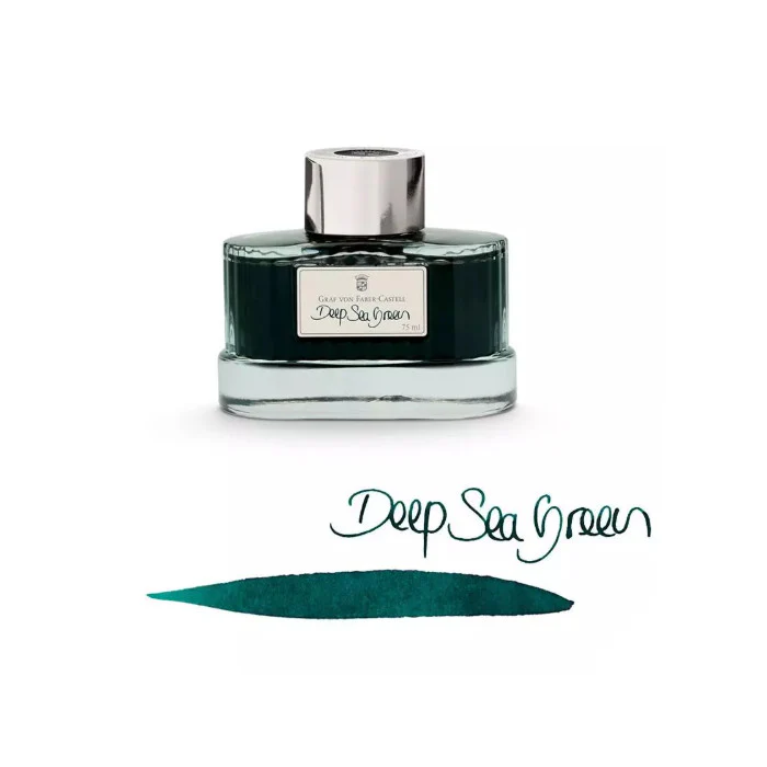 Graf von Faber-Castell Deep Sea Green - 75ml Bottled Ink - Image 3
