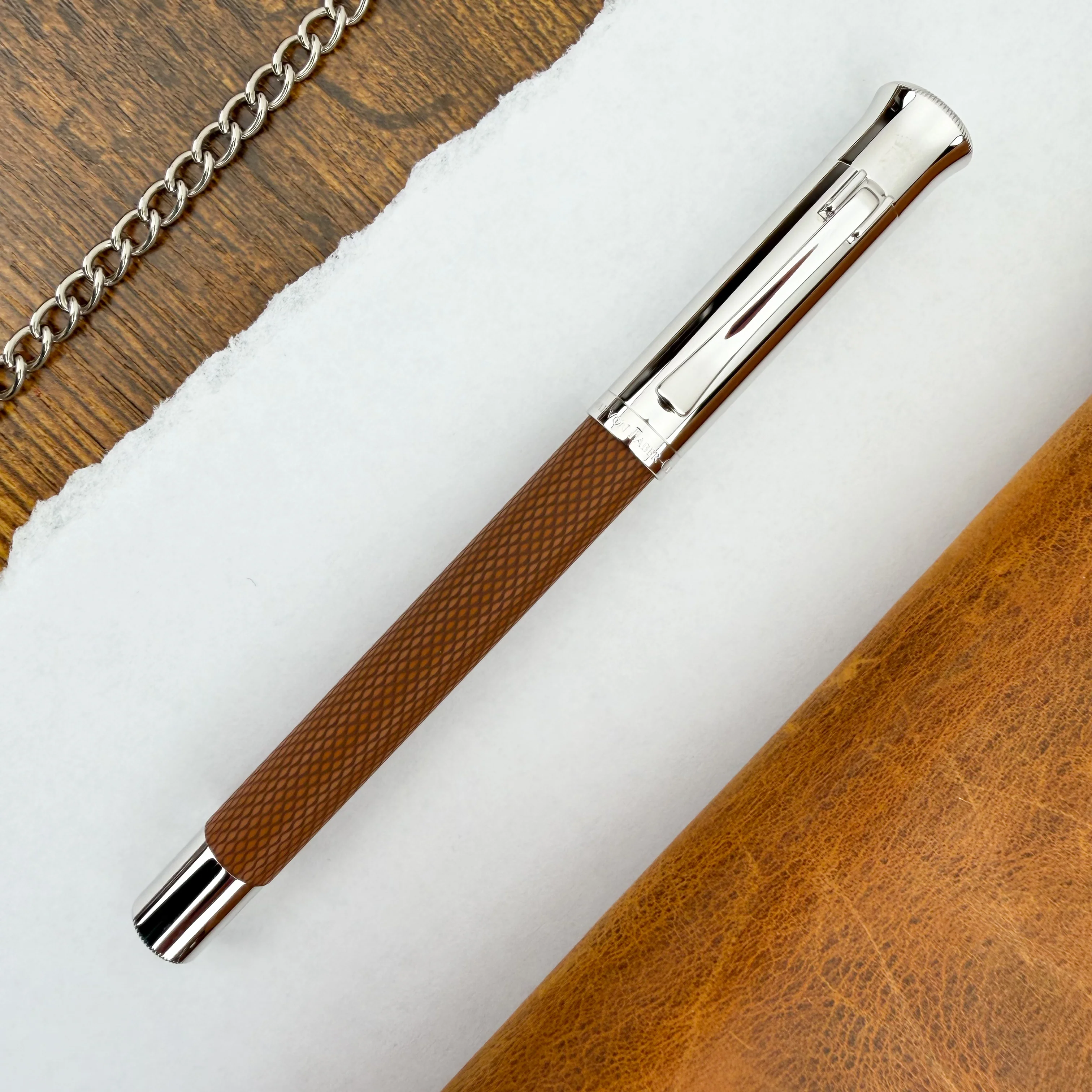 Graf von Faber-Castell Guilloche Fountain Pen - Cognac - Image 2