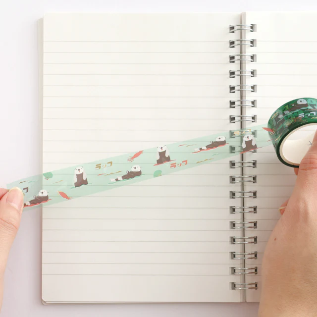 Green Flash Animal Department Store Gold Foil Clear Masking Tape - Sea Otter - Image 3