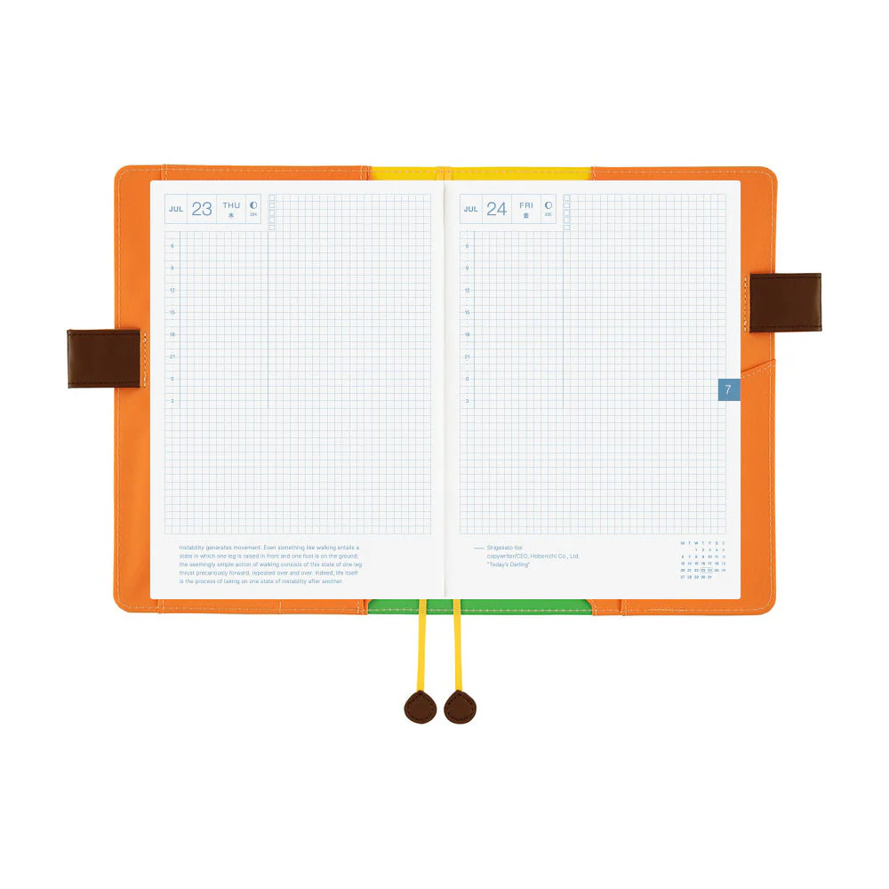 Hobonichi Techo A5 Cousin Planner Set - 100%ORANGE: Where’s the Squirrel Going (April Start) - Image 9